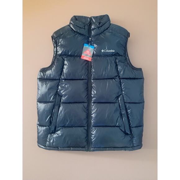 Columbia Other - Columbia Pike Lake Vest Men’s Large Black Omni-Heat Puffer Vest NWT Reflective